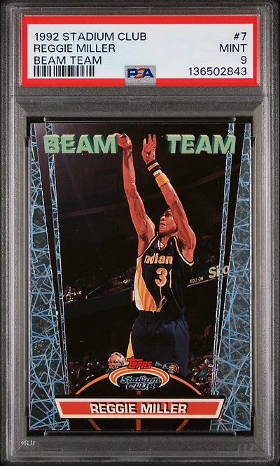1992 Stadium Club Beam Team 7 Reggie Miller PSA 9