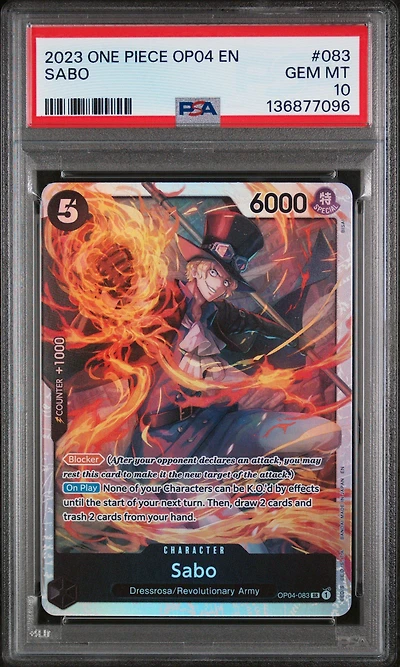 2023 One Piece Op04-kingdoms Of Intrigue 083 Sabo PSA 10