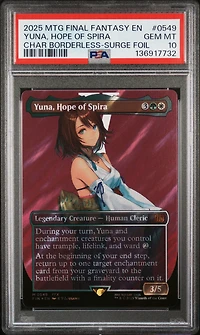 2025 Magic The Gathering Final Fantasy 0549 Yuna, Hope Of Spira Character Borderless-surge Foil PSA 10
