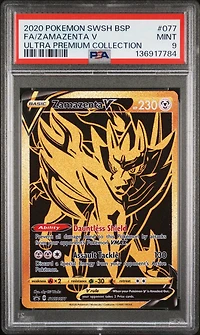 2020 Pokemon Swsh Black Star Promo 077 Full Art/zamazenta V Ultra Premium Collection PSA