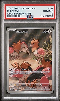 2025 Pokemon Meg En-mega Evolution 151 Spearow Illustration Rare PSA