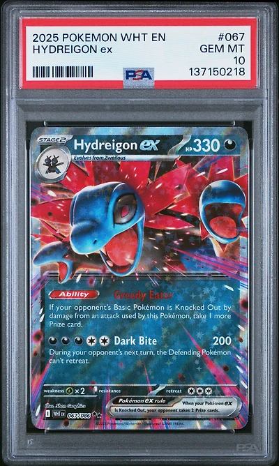 2025 Pokemon Wht En-white Flare 067 Hydreigon Ex PSA