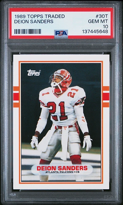 1989 Topps Traded 30t Deion Sanders PSA