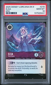 2025 Disney Lorcana En 9-fabled 210 Elsa - Snow Queen Epic PSA 10