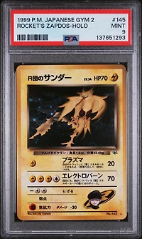 1999 Pokemon Japanese Gym 2 145 Rocket's Zapdos-holo PSA 9