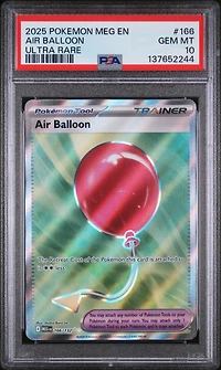 2025 Pokemon Meg En-mega Evolution 166 Air Balloon Ultra Rare PSA 10