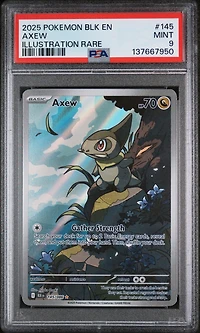2025 Pokemon Blk En-black Bolt 145 Axew Illustration Rare PSA 9