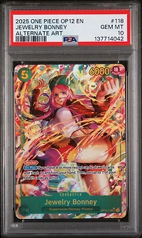2025 One Piece Op12-legacy Of The Master 118 Jewelry Bonney Alternate Art PSA 10