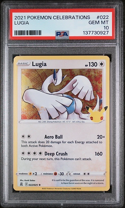 2021 Pokemon Celebrations 022 Lugia PSA