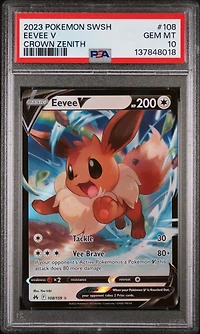 2023 Pokemon Sword And Shield Crown Zenith 108 Eevee V PSA 10