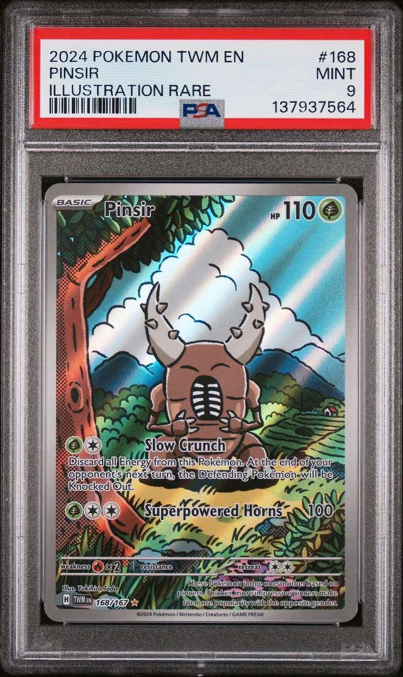 2024 Pokemon Twm En-twilight Masquerade 168 Pinsir Illustration Rare PSA 9