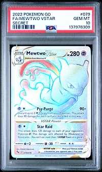 2022 Pokemon Go 079 Full Art/mewtwo Vstar Secret PSA