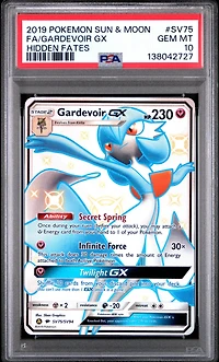 2019 Pokemon Sun & Moon Hidden Fates Sv75 Full Art/gardevoir Gx PSA