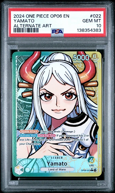 2024 One Piece Op06-wings Of The Captain 022 Yamato Alternate Art PSA 10