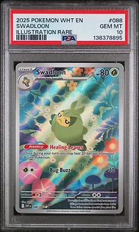2025 Pokemon Wht En-white Flare 088 Swadloon Illustration Rare PSA 10