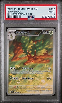 2025 Pokemon Wht En-white Flare 092 Sawsbuck Illustration Rare PSA 9
