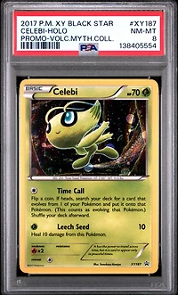 2017 Pokemon Xy Black Star Promo Xy187 Celebi-holo Volcanion Mythical Collection PSA 8