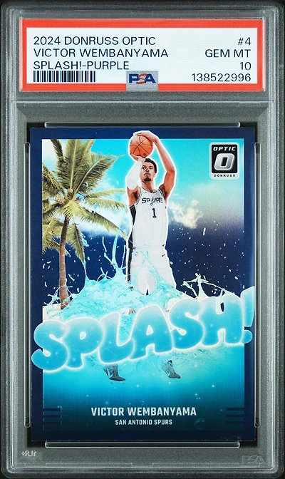 2024 Panini Donruss Optic Splash! 4 Victor Wembanyama Purple PSA 10