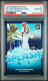 2024 Panini Donruss Optic Splash! 4 Victor Wembanyama Purple PSA 10