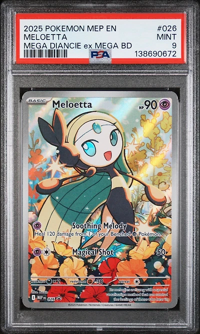 2025 Pokemon Mep En-me Black Star Promo 026 Meloetta Mega Diancie Ex Mega Battle Deck PSA
