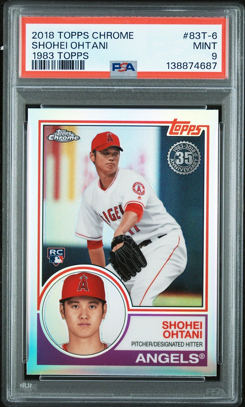 2018 Topps Chrome 1983 Topps 83t-6 Shohei Ohtani PSA 9