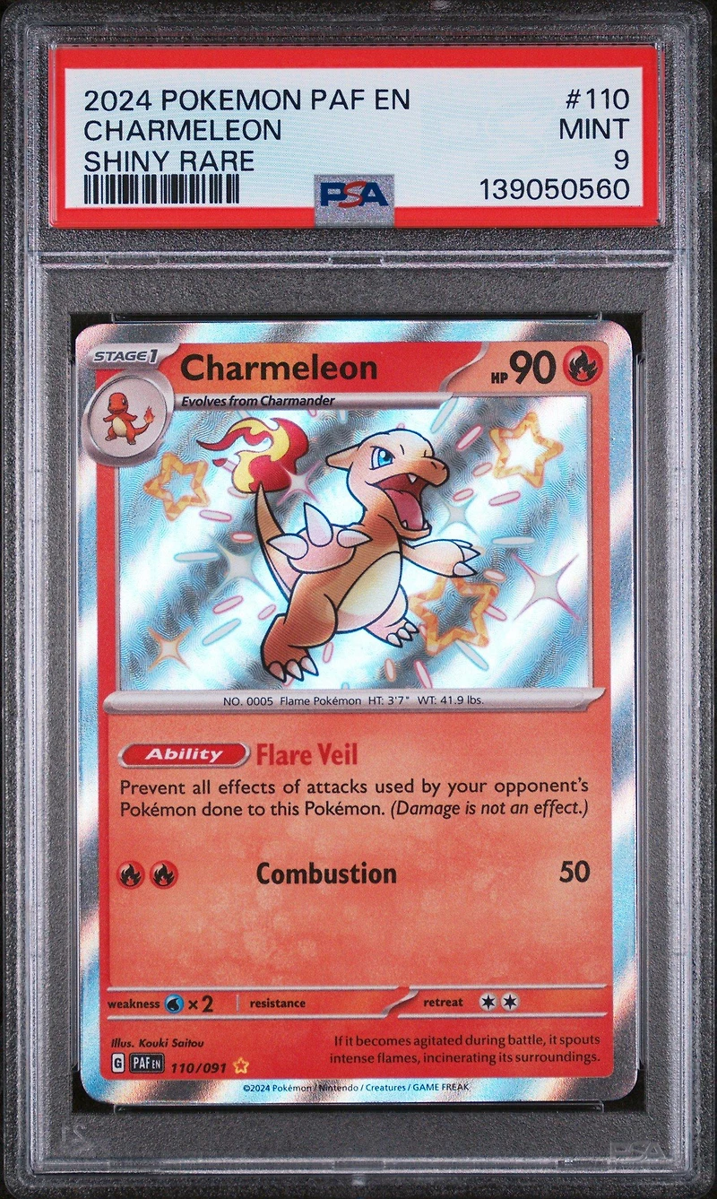 2024 Pokemon Paf En-paldean Fates 110 Charmeleon Shiny Rare PSA