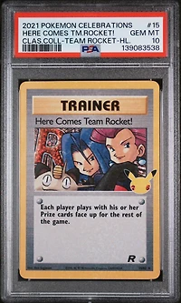 2021 Pokemon Celebrations Classic Collection 15 Here Comes Team Rocket!-holo PSA 10