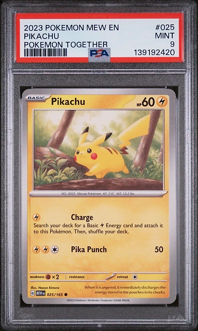 2023 Pokemon Mew En-151 025 Pikachu Pokemon Together PSA 9