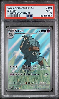 2025 Pokemon Blk En-black Bolt 123 Golurk Illustration Rare PSA 9