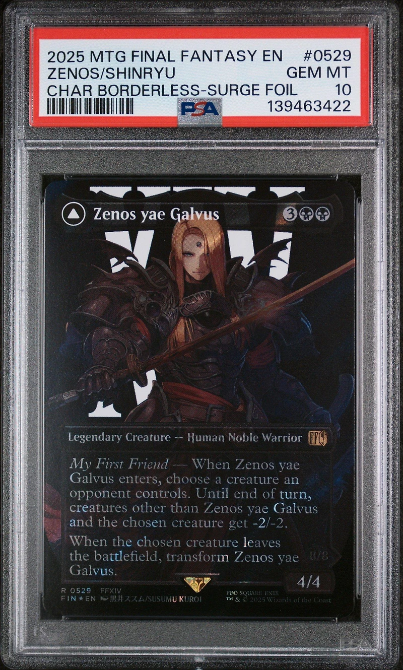 2025 Magic The Gathering Final Fantasy 0529 Zenos Yae Galvus/shinryu, Transcendent Rival Character Borderless-surge Foil PSA 10