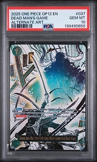 2025 One Piece Op12-legacy Of The Master 037 Demon Aura Nine-sword Style Asura Blades Drawn Dead Man's Game Alternate Art PSA 10