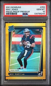 2021 Panini Donruss 255 Mac Jones Press Proof Premium PSA 10