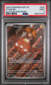2024 Pokemon Ssp En-surging Sparks 202 Stunfisk Illustration Rare PSA 9
