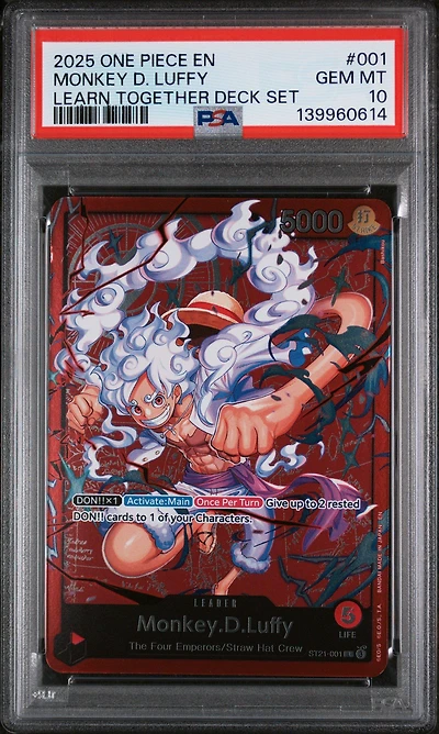 2025 One Piece Learn Together Deck Set 001 Monkey D. Luffy PSA 10