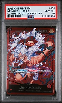 2025 One Piece Learn Together Deck Set 001 Monkey D. Luffy PSA 10