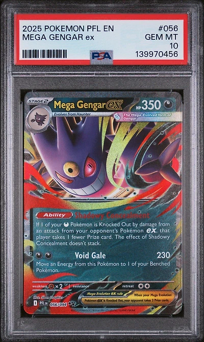 2025 Pokemon Pfl En-phantasmal Flames 056 Mega Gengar Ex PSA