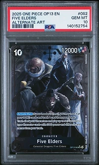 2025 One Piece Op13-carrying On His Will 082 Five Elders Alternate Art PSA 10