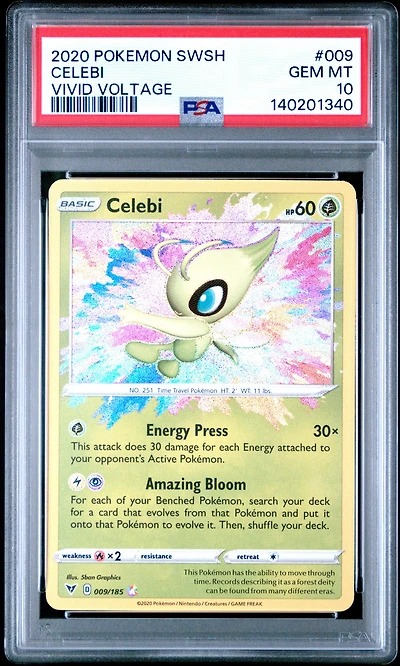2020 Pokemon Sword & Shield Vivid Voltage 009 Celebi PSA