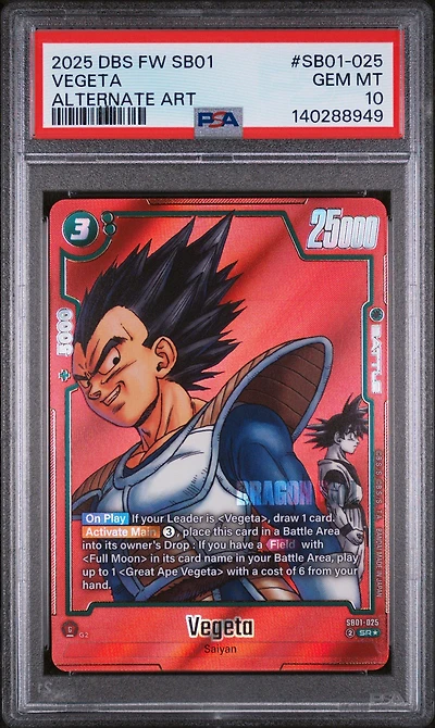 2025 Dragon Ball Super Card Game Fusion World Manga Booster 01 Sb01-025 Vegeta Alternate Art PSA 10