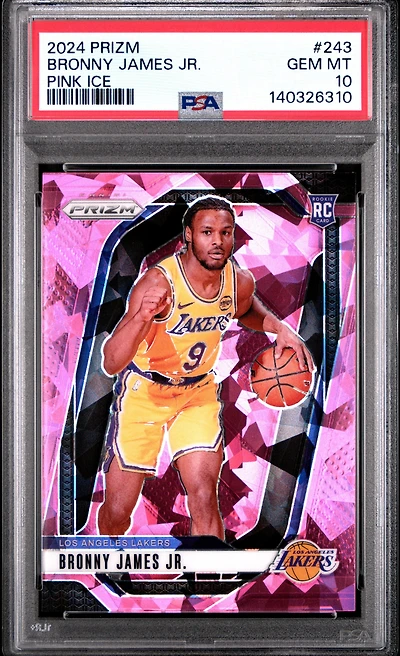 2024 Panini Prizm 243 Bronny James Jr. Pink Ice PSA 10