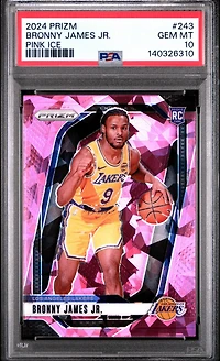 2024 Panini Prizm 243 Bronny James Jr. Pink Ice PSA 10