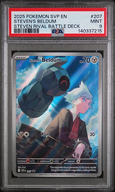 2025 Pokemon Svp En-sv Black Star Promo 207 Steven's Beldum Steven Rival Battle Deck PSA