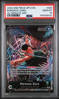 2025 One Piece Op12-legacy Of The Master 020 Roronoa Zoro Alternate Art PSA 10