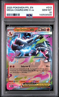 2025 Pokemon Pfl En-phantasmal Flames 013 Mega Charizard X Ex PSA