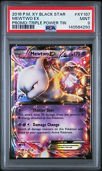 2016 Pokemon Xy Black Star Promo Xy107 Mewtwo Ex Triple Power Tin PSA 9