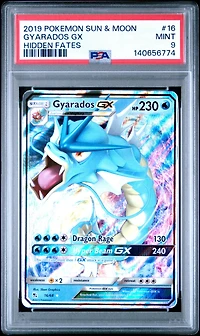 2019 Pokemon Sun & Moon Hidden Fates 16 Gyarados Gx PSA 9