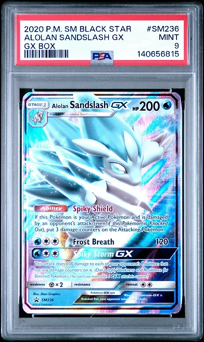 2020 Pokemon Sm Black Star Promo Sm236 Alolan Sandslash Gx Gx Box PSA 9