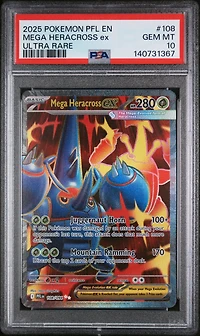 2025 Pokemon Pfl En-phantasmal Flames 108 Mega Heracross Ex Ultra Rare PSA