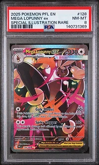 2025 Pokemon Pfl En-phantasmal Flames 128 Mega Lopunny Ex Special Illustration Rare PSA