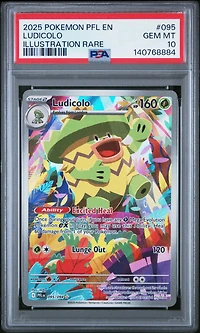 2025 Pokemon Pfl En-phantasmal Flames 095 Ludicolo Illustration Rare PSA